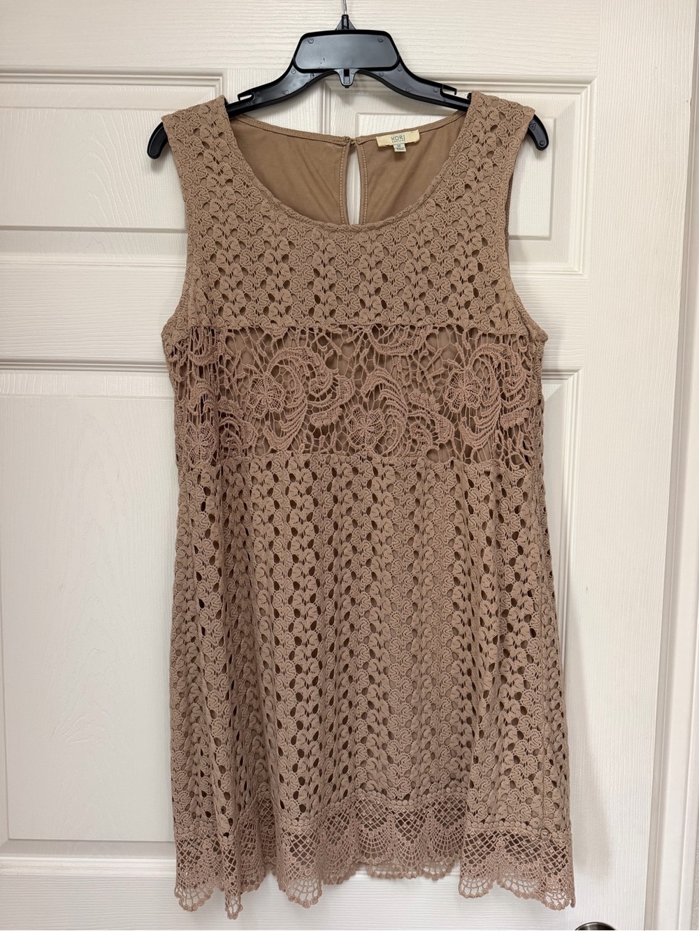 Kori Crocheted Lace Shell Dress - Beige